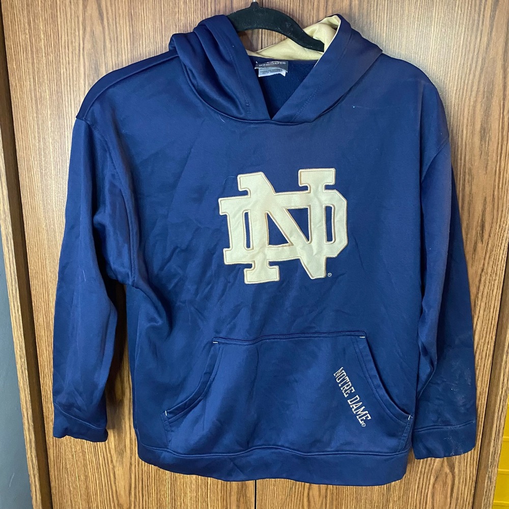 Knights Apparel Notre Dame Hoodie Youth Large 10/12 NavyBlue Fighting Irish NCAA